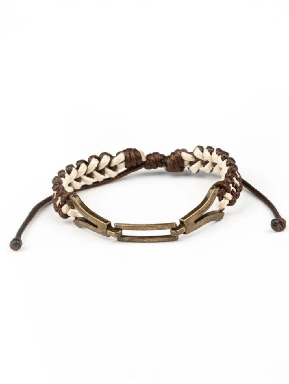 Bungee Bungalow -Brown and Cream Braided Urban Bracelet